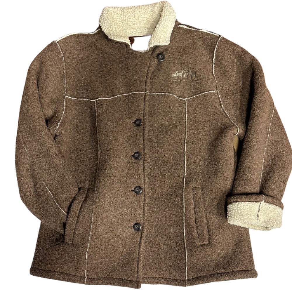 Outback Trading Brown Alpine Ponies Parka Sherpa Lined Jacket Women's Size L
